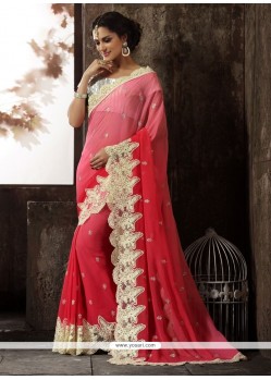 Princely Fancy Fabric Hand Work Work Shaded Saree