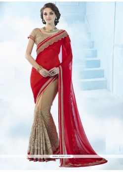 Mystic Resham Work Half N Half Saree