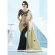 Winsome Beige And Black Designer Half N Half Saree