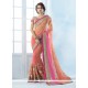 Specialised Peach And Pink Shaded Saree