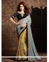 Superb Lace Work Designer Half N Half Saree