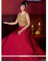 Sensible Diamond Work Art Silk Maroon Floor Length Designer Salwar Suit