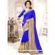 Dashing Faux Georgette Lace Work Classic Designer Saree