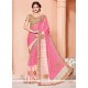 Catchy Bamber Georgette Embroidered Work Classic Designer Saree