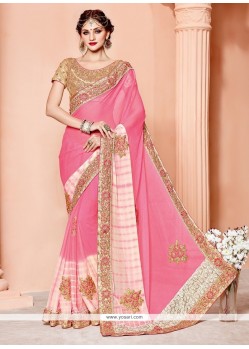 Catchy Bamber Georgette Embroidered Work Classic Designer Saree