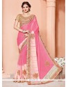 Catchy Bamber Georgette Embroidered Work Classic Designer Saree