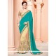 Majesty Art Silk Lace Work Designer Half N Half Saree