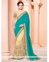 Majesty Art Silk Lace Work Designer Half N Half Saree