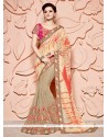 Glowing Lace Work Viscose Designer Half N Half Saree