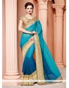 Lace Art Silk Designer Traditional Saree In Blue