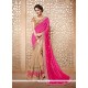 Brilliant Faux Chiffon Embroidered Work Designer Half N Half Saree