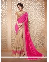 Brilliant Faux Chiffon Embroidered Work Designer Half N Half Saree