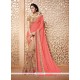 Aspiring Embroidered Work Beige And Rose Pink Half N Half Trendy Saree