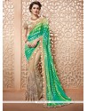 Fab Viscose Embroidered Work Designer Half N Half Saree