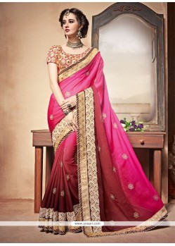 Affectionate Embroidered Work Shaded Saree