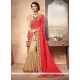 Staring Faux Chiffon Designer Half N Half Saree