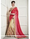 Innovative Viscose Hand Work Work Designer Half N Half Saree