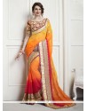 Pleasance Orange And Red Shaded Saree