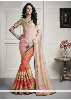 Brilliant Faux Chiffon Half N Half Saree