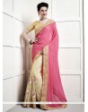 Prominent Net Resham Work Designer Half N Half Saree