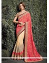 Sensational Banarasi Silk Embroidered Work Half N Half Saree