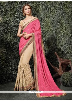 Best Lace Work Designer Half N Half Saree