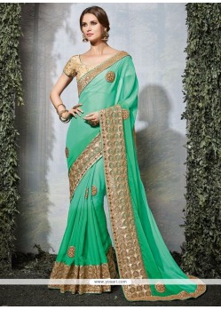 Impressive Fancy Fabric Sea Green Shaded Saree