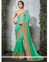 Impressive Fancy Fabric Sea Green Shaded Saree