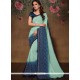 Ravishing Faux Georgette Blue Print Work Printed Saree