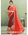 Magnetic Faux Chiffon Patch Border Work Designer Half N Half Saree