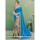 Voguish Blue Designer Half N Half Saree