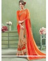 Zesty Faux Chiffon Embroidered Work Designer Half N Half Saree