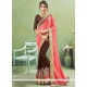 Splendid Brown And Pink Zari Work Designer Half N Half Saree