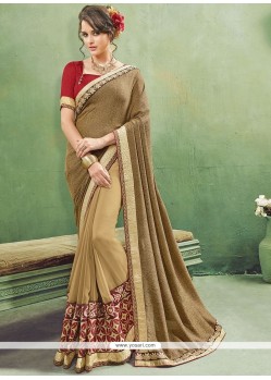 Capricious Embroidered Work Designer Half N Half Saree