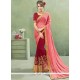 Capricious Faux Chiffon Magenta And Pink Designer Half N Half Saree