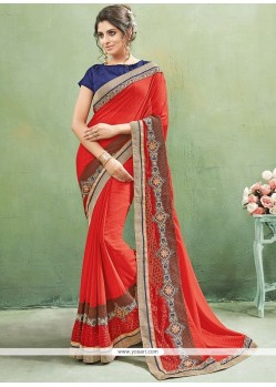 Peppy Embroidered Work Classic Designer Saree