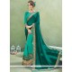 Exceptional Faux Georgette Patch Border Work Half N Half Designer Saree