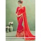 Incredible Hot Pink And Red Classic Designer Saree