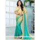 Best Aqua Blue And Yellow Shaded Saree