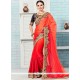 Monumental Faux Chiffon Patch Border Work Shaded Saree