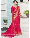 Exceptional Hot Pink Weaving Work Designer Traditional Saree