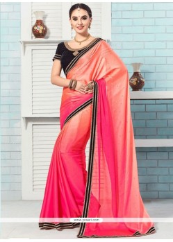 Royal Faux Chiffon Lace Work Shaded Saree