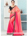 Royal Faux Chiffon Lace Work Shaded Saree