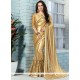 Lace Net Classic Designer Saree In Gold