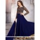 Prepossessing Faux Georgette Lace Work Floor Length Anarkali Suit