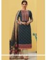 Exciting Embroidered Work Multi Colour Designer Straight Suit