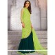 Catchy Faux Georgette Green Embroidered Work Long Choli Lehenga