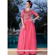 Satin Silk Pink Embroidered Work Designer Gown