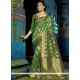 Riveting Green Weaving Work Art Silk Designer Traditional Saree