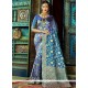 Sparkling Blue Traditional Designer Saree